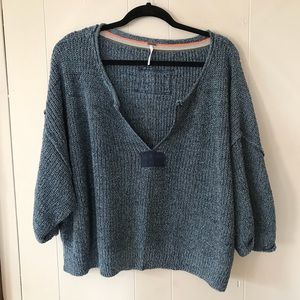 Free People V-Neck Boxy Sweater